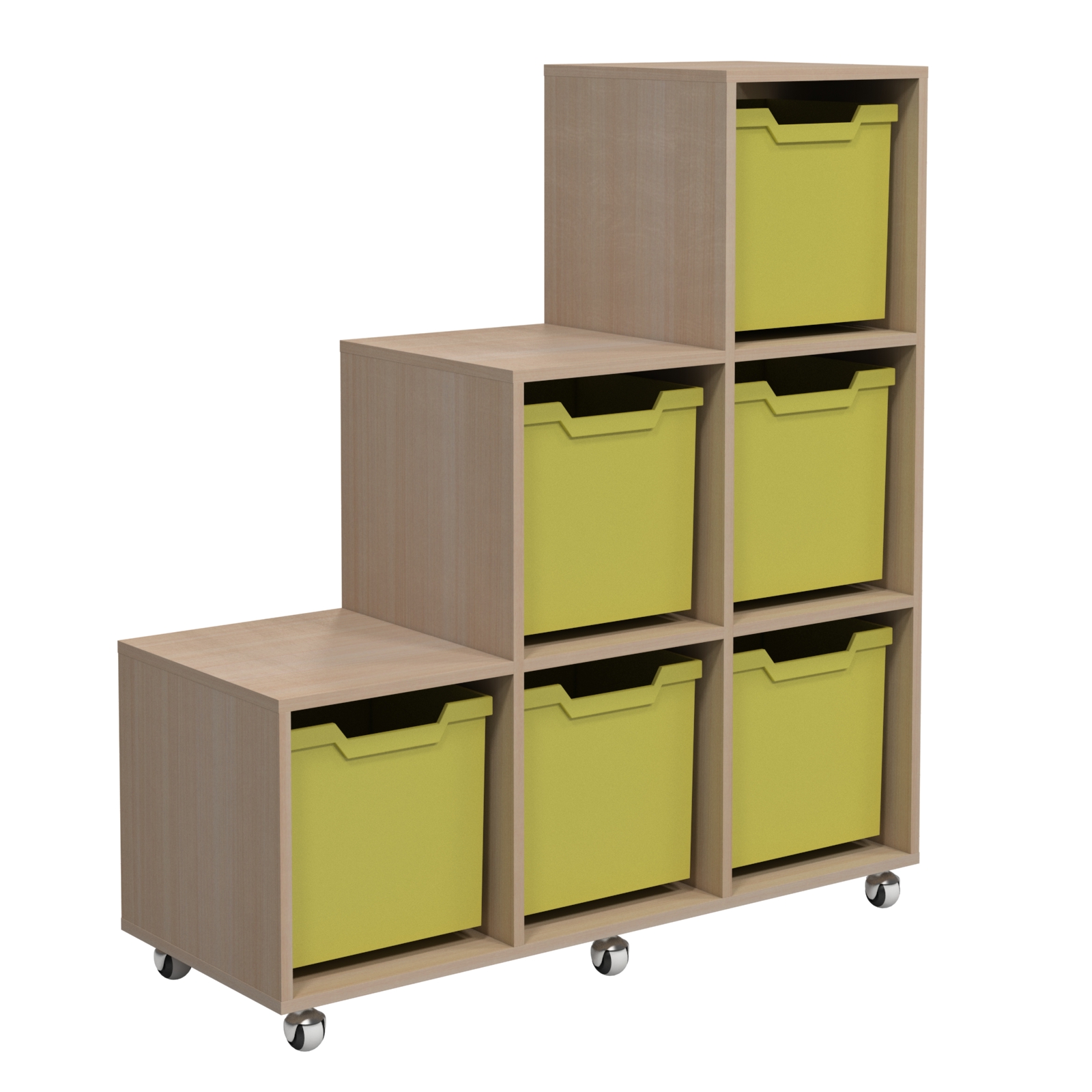 Стелаж-органайзер на 6 комірок з лотками (6 шт) на коліщатах, АЛМАНТ, 1040х400х1178 мм